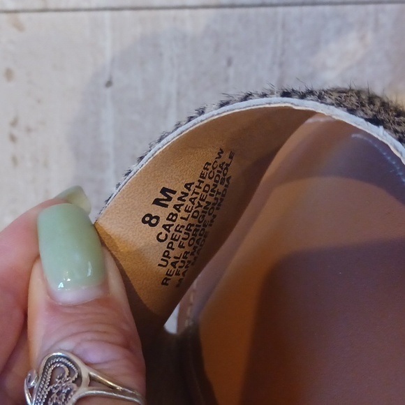 BEACH by Matisse "Cabana" Leather & Real Fur Dyed Cow Fur Slide Sandals - Picture 5 of 11